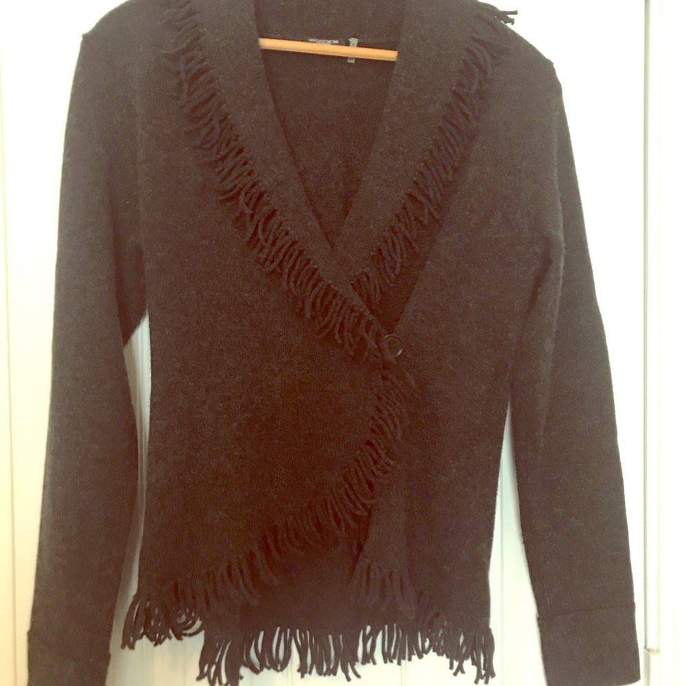 Cashmere fringed cardigan